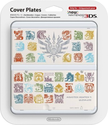 Monster Hunter 4 Ultimate Cover Plates White for New Nintendo 3DS - NEU