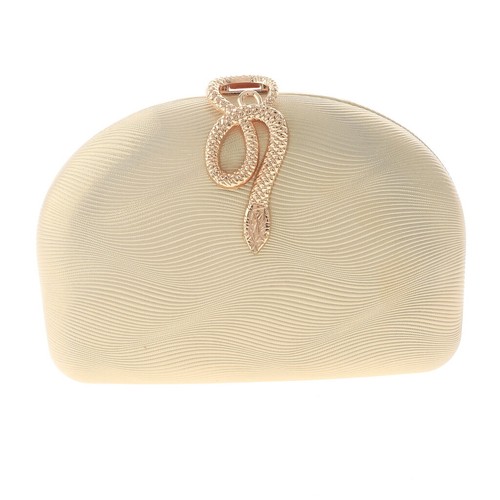 Gold Tone Metal Hardware Frame Glitter Fabric Clutch Evening Bag HSY105-GLD
