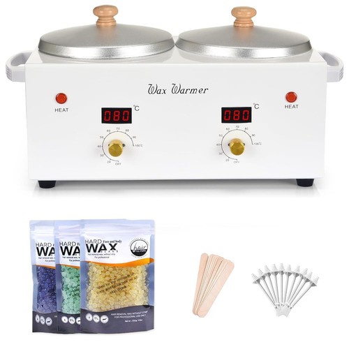 Double Pot Wax Warmer 1L Kit Auto-Temp for Smooth Skin Painless Hair Removal - Picture 2 of 14