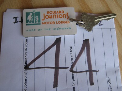 Vintage Original Hotel Room Key #326 Howard Johnsons Motor Lodge Indianapolis IN