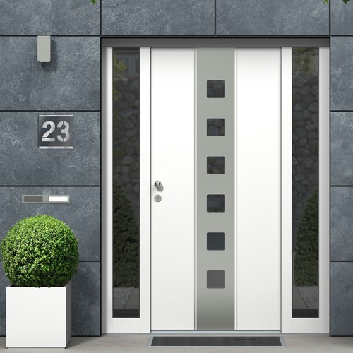 Graviers Hausnummer Edelstahl Schild Gravur Anthrazit Metallic modern rostfrei - Bild 11 von 56