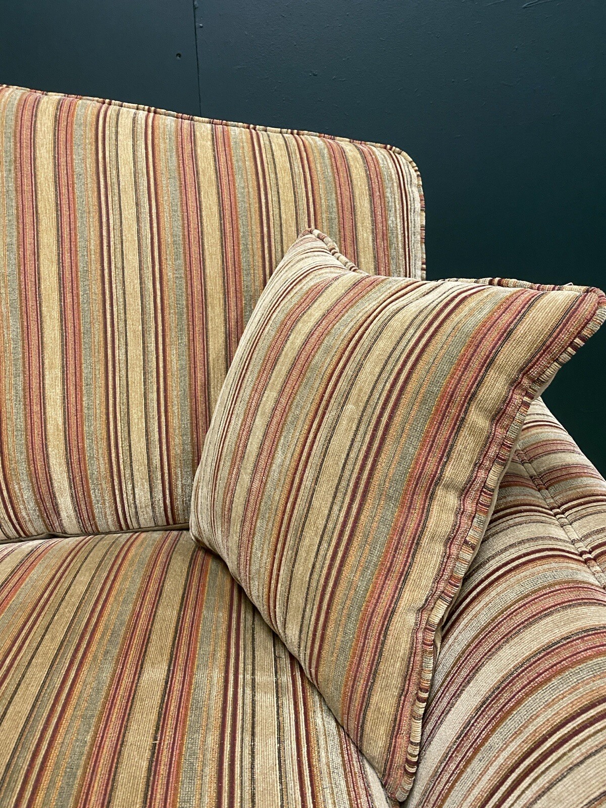 Parker Knoll Harrow 2 Seater Sofa In Baslow Stripe Gold Fabric eBay