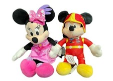 Mickey Minnie Mouse Plush Walt Disney 9 inches Race Car
