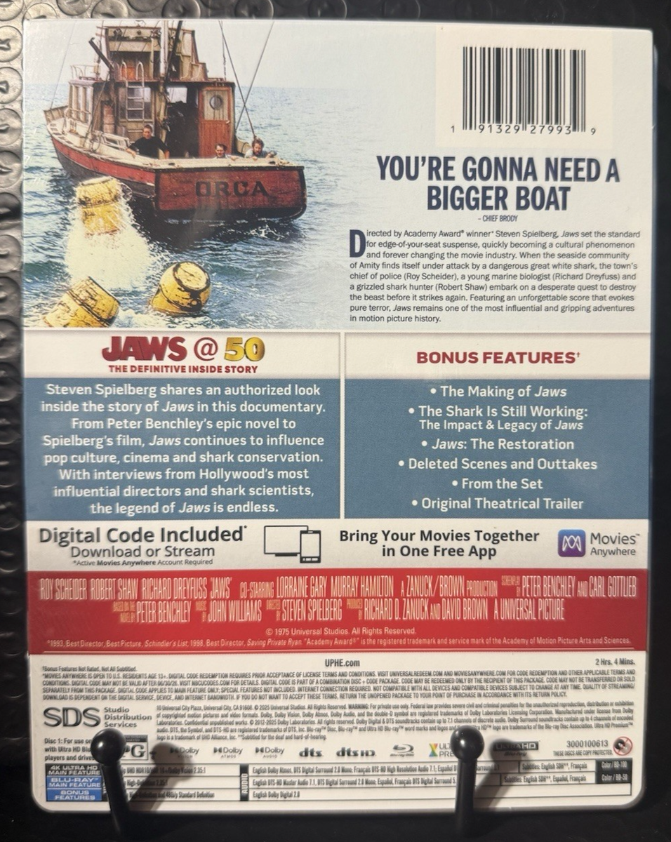 JAWS: 50TH anniversary (4K UHD + BLU-RAY + DIGITAL