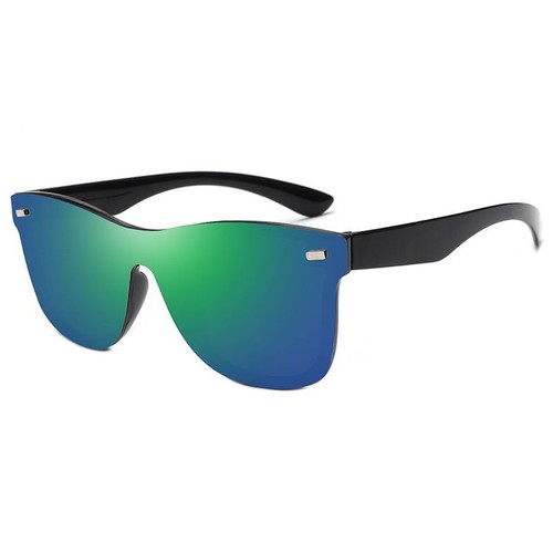 Rimless Square Sunglasses -Polycarbonate UV400 Mirror Lens Retro Plastic Eyewear - Picture 13 of 19
