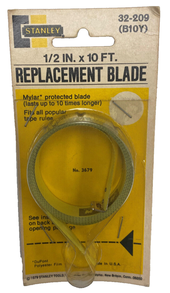STANLEY 32-209 (B10Y) REPLACEMENT TAPE MEASURE BLADE 1/2INX10FT VINTAGE 1979