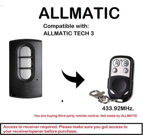 ALLMATIC B.RO WN BRO1WN, BRO 2WN, BRO4WN Compatible Remote control Rolling code - Picture 6 of 10