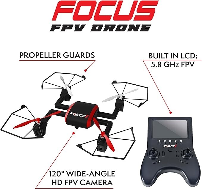 DRONE Force 1 Focus F1RC007 FPV Drone 720p HD Camera