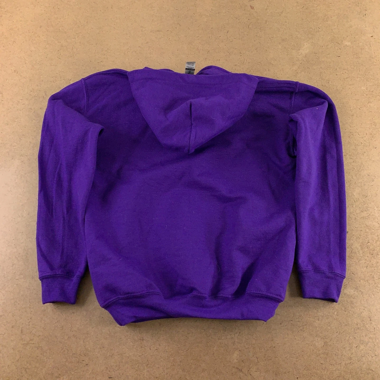 VETEMENTS Felpa con cappuccio pullover in pile viola Gildan misto pesante gioventù taglia large nuova