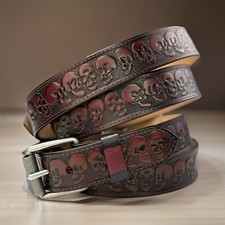 Genuine Leather Western Full Grain Handmade Men's Belt Heavy Duty With Buckle