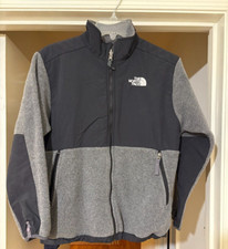 North Face Fleece Polartec Denali Jacket Boys Large Black/ Gray Fleece