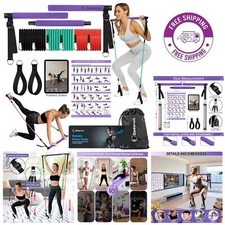 Portable Pilates Bar Kit with Resistance Bands   Full-Body Workout Solution