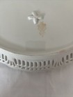 Vintage Bavarian Reticulated Pierced Oval Dish w/ Handles White Gold Trim 12" — photo 6