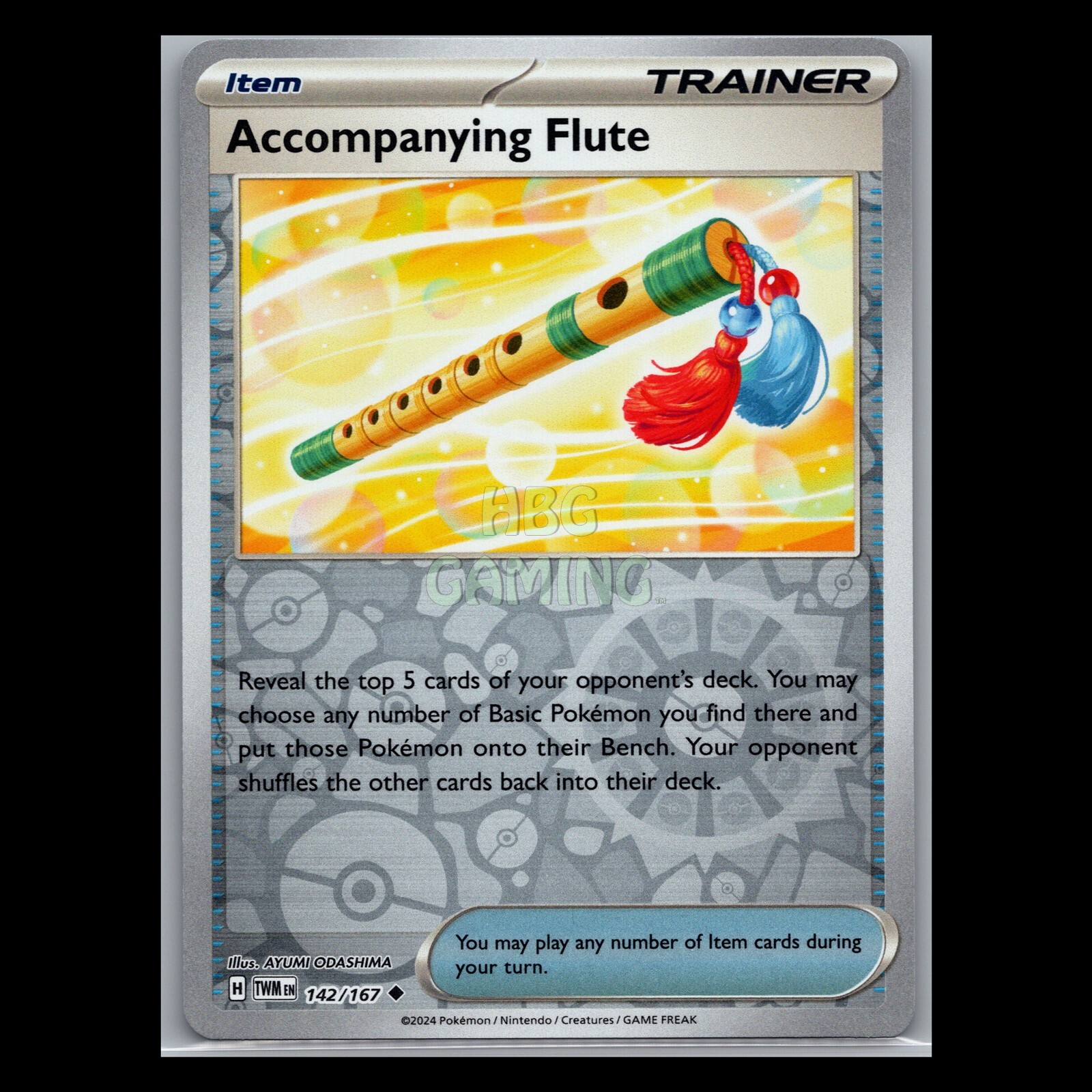 Pokemon Card - Accompanying Flute 142/167 - Twilight Masquerade - Reverse Holo