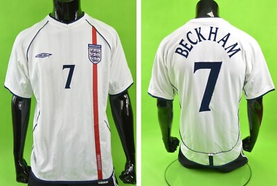 2001-03 UMBRO England Home Shirt World Cup 2002 Japan Korea BECKHAM 7 SIZE L