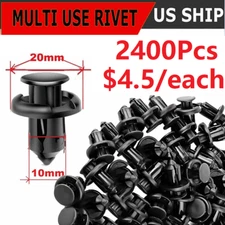 2400Pcs Bumper Clips 10mm Hood Fender Push Rivets Retainer Fasteners for Honda