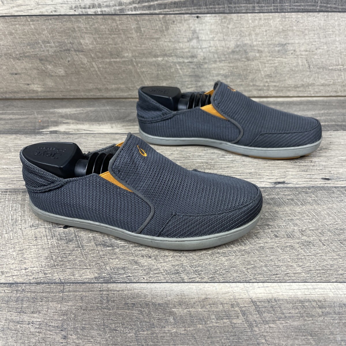 【Rinco】 OluKai Nohea Mesh Mens Shoes Casual Slip On Size 8.5 Gray Orange