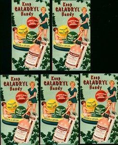 5 -1950 Drug Store Color Advertising Brochures  Parke Davis  Co CALADRYL Lotion
