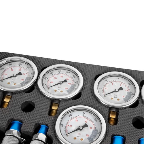 Excavator Hydraulic Pressure Test Kit 5 Hoses 5 Gauges 13 Couplings 14 Connector - Picture 10 of 10