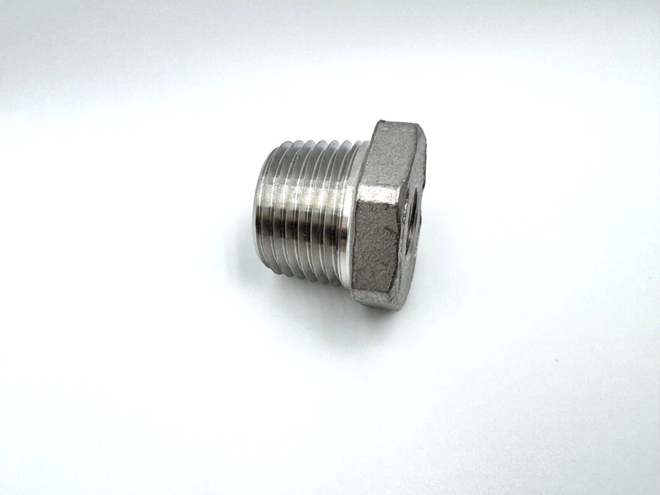 STAINLESS STEEL BUSHING REDUCER 1/2" x 1/8" NPT PIPE BS-050-012 - Image 2 of 3