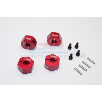 GPM Alu-Hexadapter Für Axial EXO – 14mm Auf 9mm, 4-teilig In Silber – Perfekt Für 14mm Hex-Räder