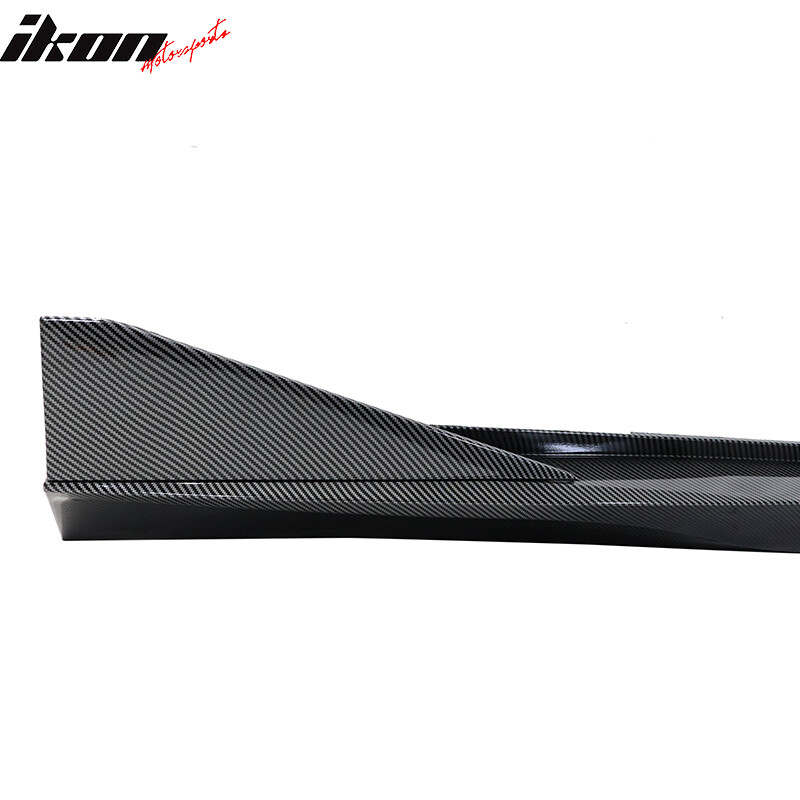 For 10-15 Chevy Camaro IKON V3 Style Side Skirts Extension Carbon Fiber Print PP