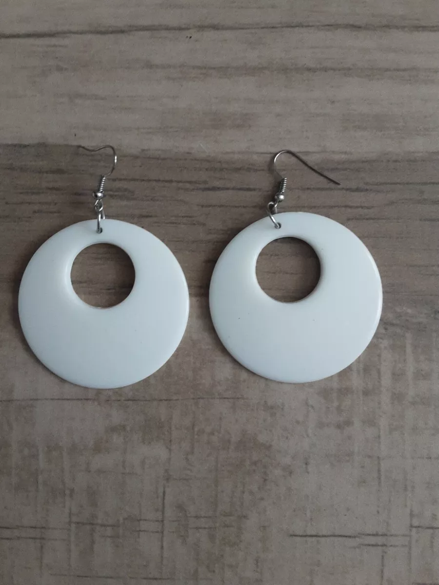 White acrylic hoop on sale earrings