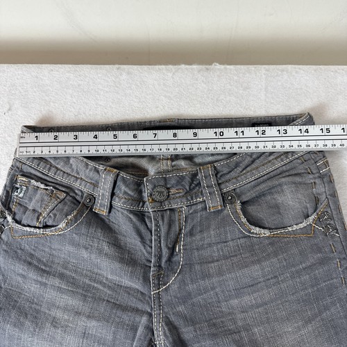 MEK Denim Haboro Straight Jeans Gray Wash Distressed 27x34 GUC - Picture 9 of 19