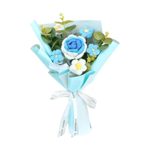 Crochet Flower Bouquet Rose Handmade Knitted Eternal Flowers Bouquet GV - Picture 14 of 18