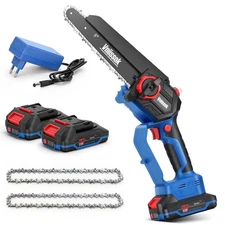 Mini Chainsaw 8 inch Cordless - Upgraded Handheld Electric Chainsaw with 2 Pa...