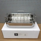 Hestan Provisions Brushed Stainless-Steel Classic Roaster with Rack, Large, Free