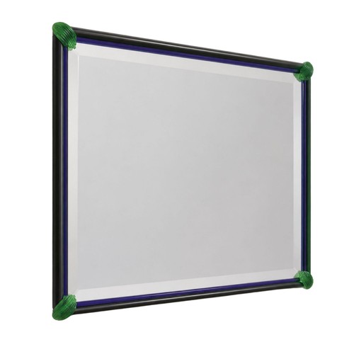 1970s Italian Venetian Mirror Murano Glass in Blue and Green by La Murrina