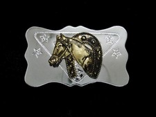 UD01112 VINTAGE 1970s  HORSE  HORSESHOE  WESTERN  COWBOY BELT BUCKLE