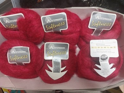 150g / 6x Softness Austermann Wolle Kid-Mohair fuchsia selten