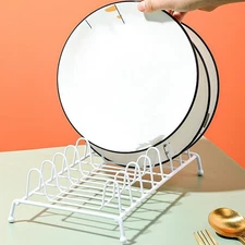 Dish Drying Rack Plate Holders Organizer Metal Dish Drainer Kitchen Plate Storag