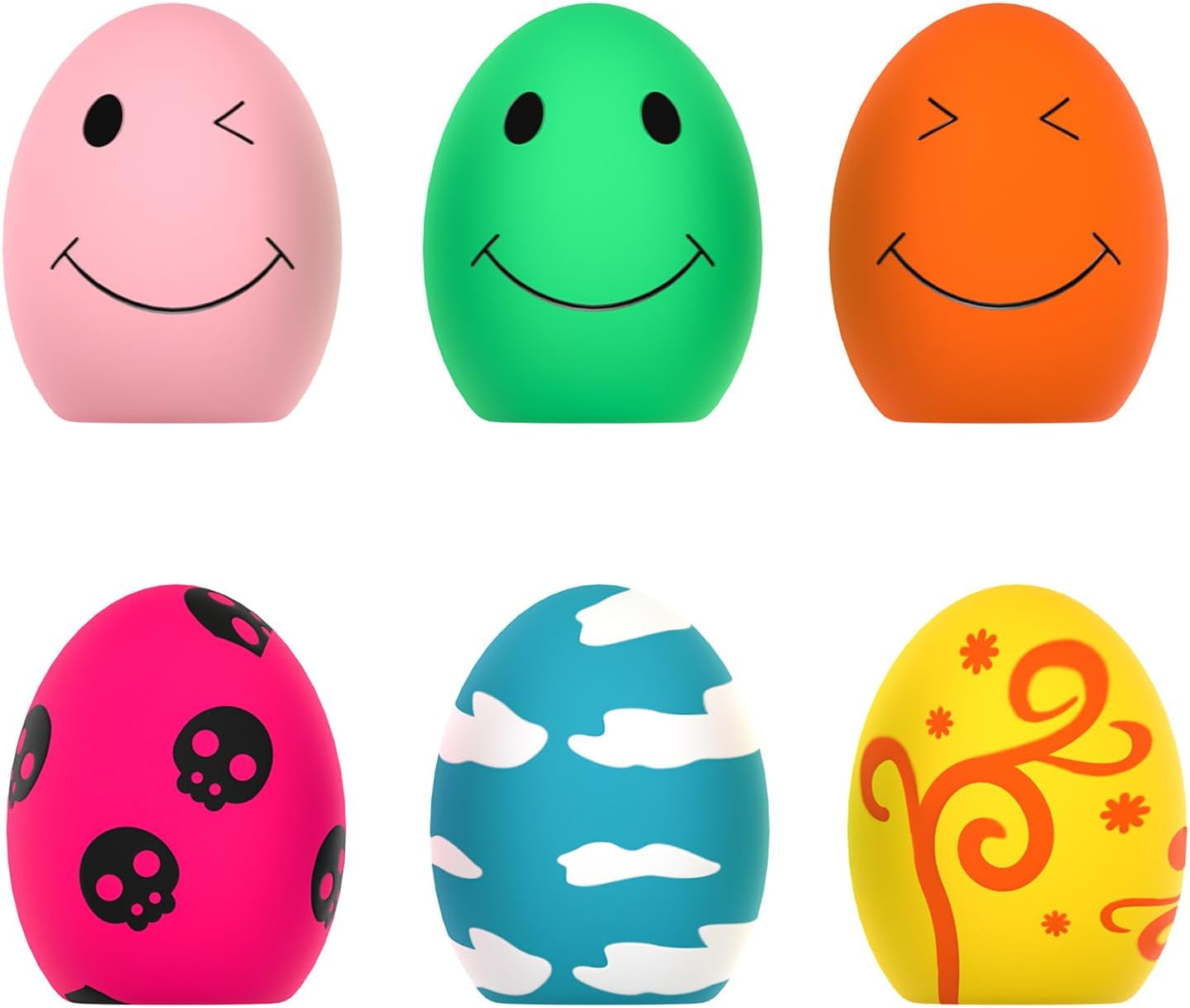 SCHITEC Dog Squeaky Toy, 6 PCS Latex Bouncy Egg Balls with Squeaker for Puppy S