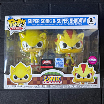 Funko Pop! Target on Sonic the Hedgehog Super Sonic & Super Shadow Flocked 2Pack