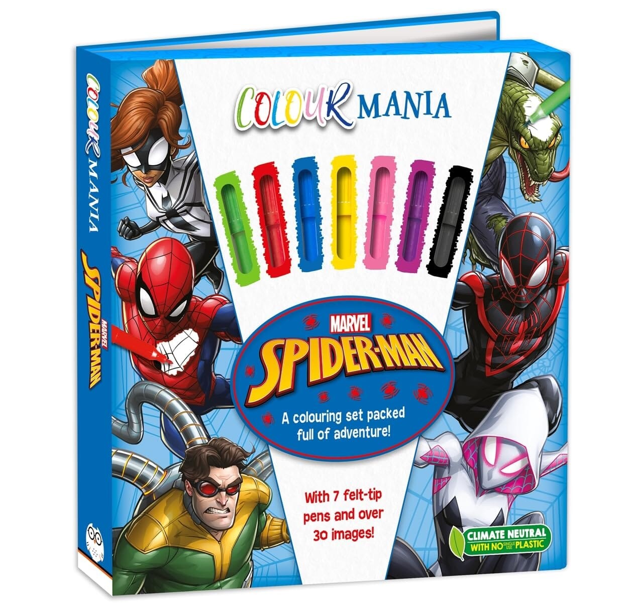 Marvel Spider-Man: Colourmania with 7 felt-tip pens - Ages 7-11 - Paperback