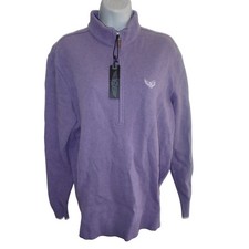 Straight Down Walsh Mens Purple Heathered Quarter Zip Pullover Sweater 60409 NWT