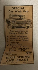 1963 Dixie Spring And Brake Birmingham Alabama Print Ad Advert pa18