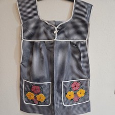 Large Navy Blue Mexican Apron Mandil Delantal Mexicano