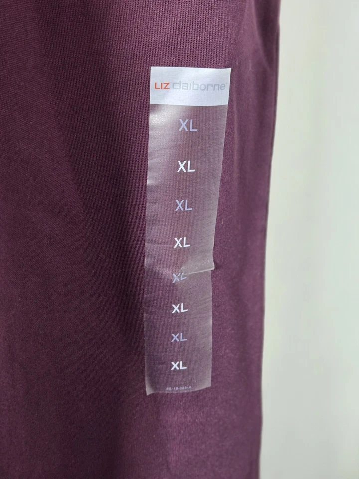 Leggings Liz Claiborne para mujer granate elásticos ajustados de nailon talla XL Foto 2 de 4