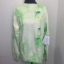 Men's Nike Vivid Green Sportswear Crewneck Sweatshirt Size Small DM5010 332 