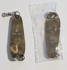7 VTG Luhr-Jensen Tom Mack 41/2 Brass Spoons, Includes Box   - NOS, No Hook
