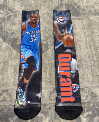 WNWOT OKC Thunder FBF Originals Kevin Durant Graphic Socks Sz 10-13 Mens nice