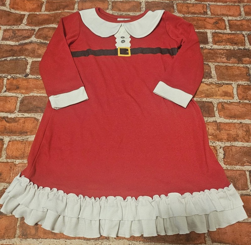 Hanna Andersson Girls Santa Christmas Pj Gown Sz 100 4t Guc Normal Ww Pajamas