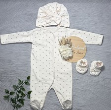Mamas & Papas Baby Girls Preloved 3 Piece Sleepsuit Set 0-3 Months