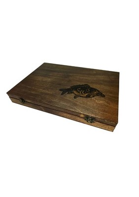 Handmade Float Box. Woodburnt Carp Float Box
