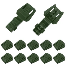 0.5" Zipper Pull Cord Lock, Plastic Shoe Lace End Clips, 12 Pack Dark Green