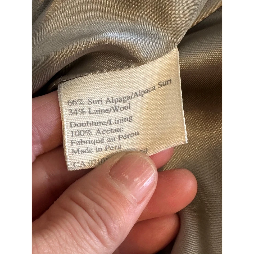 Abrigo/Chaqueta Hilary Radley Alpaca Suri Lana 10 Mujer’s Gris Carrera Invierno Lujo Foto 4 de 4